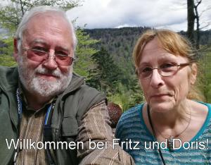 an older man and a woman posing for a picture at B4 Albmatte-FEWO Sauna, Hallenbad Außenbecken Massagen nebenan in Menzenschwand-Hinterdorf