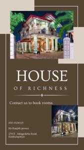 une maison de rimes nous contacte pour réserver des chambres dans l'établissement House of Richness, à Negombo