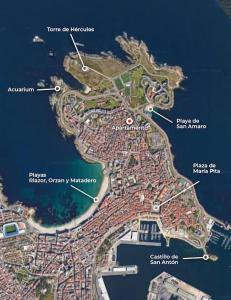 a map of the city of singapore at Apartamento Torre de Hércules in A Coruña