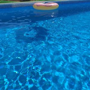 a swimming pool with a yellow float in the water at Vila Hana in Stolac