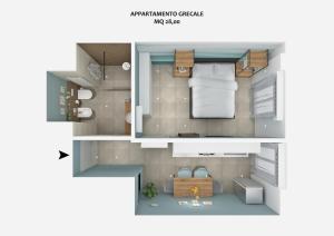 a floor plan of a small apartment at Playa degli Angeli Grecale in Gabicce Mare