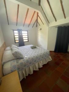een slaapkamer met een bed in een kamer met een raam bij Todo lo tienes en Pampatar in Pampatar
