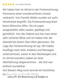 Galeriebild der Unterkunft Ahrtal Vier Sterne Ferienwohnungen Alexandra Weiler Panorama in Bad Neuenahr-Ahrweiler