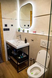 Koupelna v ubytování Apartmán Hrabušice