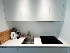 Kuchyň nebo kuchyňský kout v ubytování Natur, Erholung, moderne 35m2, mit Parkplatz - SP19