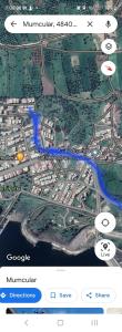 a screenshot of a google map of a freeway at mumcular apartment in Bodrum City