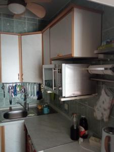 - une cuisine avec un évier et un comptoir dans l'établissement Jardas Sveti Petar Apartman, à Sveti Petar