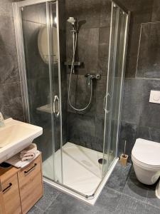 Koupelna v ubytování Apartmán Borůvka