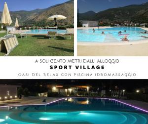 a collage of two pictures of a swimming pool at A CASA DI FRANK in Sora