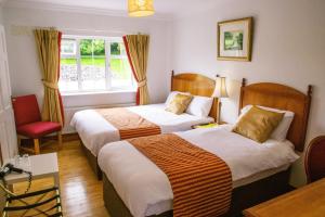 pokój hotelowy z 2 łóżkami i oknem w obiekcie Rockfield Manor B&B, Knock w mieście Knock