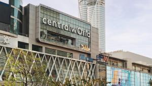 a large building with a sign on the side of it at InterContinental Bangkok by IHG in Bangkok