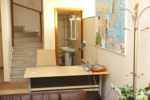 a room with a bathroom with a sink and a toilet at Villa in the sea Crete in Stavros +29 photos