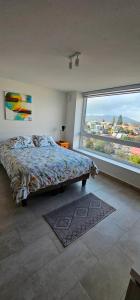 A bed or beds in a room at Departamento Centro de Valdivia, Caupolican