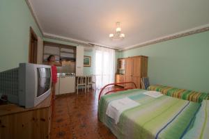 a bedroom with a bed and a tv in it at Agriturismo Nardini in Rodi Garganico