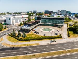 an aerial view of a building in a city at Mercure Tallinn in Tallinn