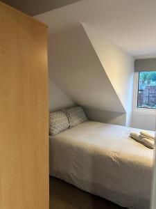 1 dormitorio con cama y ventana en Ecclesall Suites en Nether Edge