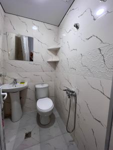 a bathroom with a toilet and a sink at Batita in Kobuleti