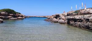 a body of water with rocks in the water at Calanca Apulian Residence in Torre Santa Sabina