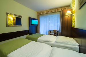 Łóżko lub łóżka w pokoju w obiekcie Hotel Pod Szrenicą