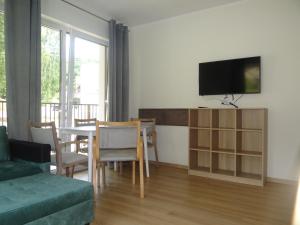 Televízia a/alebo spoločenská miestnosť v ubytovaní 4family *RESORT*SPA*