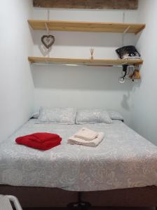 1 dormitorio con 1 cama con 2 toallas en Departamento Independiente Quitilipi en San Salvador de Jujuy