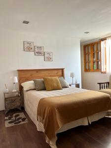 1 dormitorio con 1 cama grande en una habitación en CASA FRENTE A PLAZA PRINCIPAL en Federación