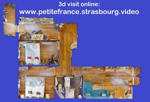 a collage of photos of a room with a wall at Petite France with 1 free parking in Strasbourg