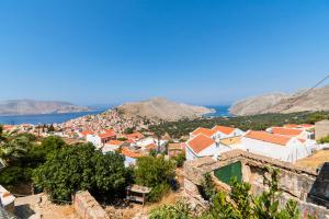 a view of the town of šibenik from the castle at Aelia studio in Symi