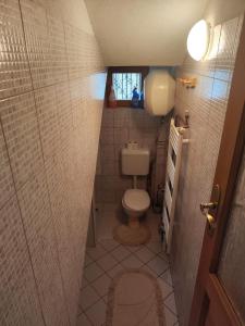 a bathroom with a toilet and a walk in shower at Vikendica Majevicka Oaza in Tuzla