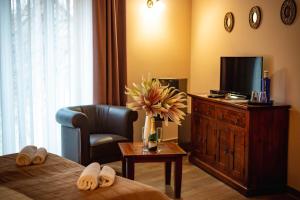 A television and/or entertainment centre at Maya Panzio-Rezidencia