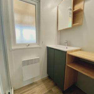 a bathroom with a sink and a window at Domaine Les Acacias in La Ville-aux-Dames