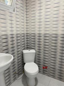 a bathroom with a toilet and a sink at Hotel Neli in Gonio