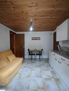 - un salon avec un canapé et une table dans l'établissement Studio confort montagne, à Aulus-les-Bains