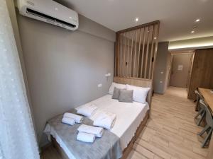 Postel nebo postele na pokoji v ubytování Xanthi Studio Apartments