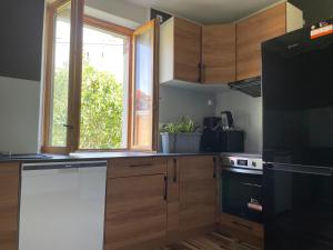 Kuchyň nebo kuchyňský kout v ubytování Chambre privée vue sur le jardin proche centre ville