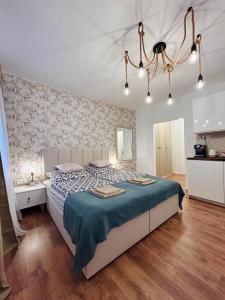 Posteľ alebo postele v izbe v ubytovaní CASTLE HILL apt in Old Town of Bratislava with free parking