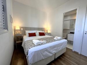 Кровать или кровати в номере RStar - Ape 3Q Prox do Allianz Parque, Pro Magno, CT Palmeiras e São Paulo