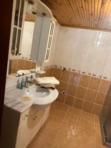 ein Bad mit einem Waschbecken und einer Dusche in der Unterkunft 2 Room 1 bathroom 1 Kitchen 3-4 people in Istanbul
