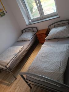 Giường trong phòng chung tại Końskie Zacisze