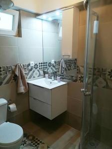 a bathroom with a toilet and a sink and a shower at Beauty Greece in Athens