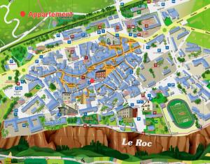 een kaart van de leroc campus bij Appartement au cœur de ville in Embrun