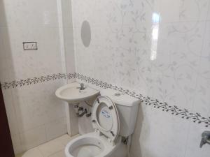 a bathroom with a toilet and a sink at Vpr residency ooty in Ooty