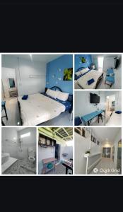 uma colagem de quatro fotografias de um quarto em Nemo 2 Resort em Praia de Aonang