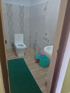a bathroom with a toilet and a sink at King of Himalaya Homestay in Sari