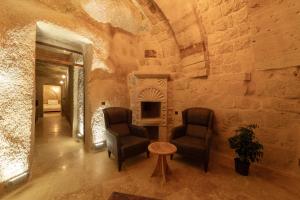 Posezení v ubytování Göreme Escape Cave