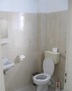 a bathroom with a toilet and a sink at Very-Kokkos Pension 2 in Naxos Chora