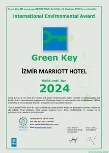 a flyer for a green key inn marriot hotel at Izmir Marriott Hotel in İzmir