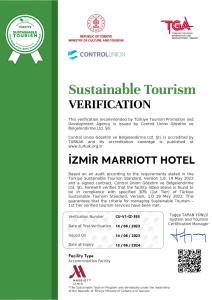 a permit for a sustainable tourism veridian hotel at Izmir Marriott Hotel in İzmir