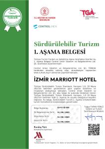 Um certificado, prêmio, placa ou outro documento exibido em Izmir Marriott Hotel