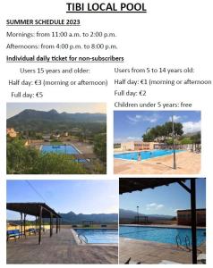 a collage of pictures of a swimming pool and a collage at La LLar de Julia in Tibi
